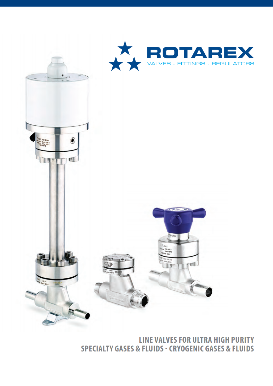 Line Valves for UHP, Speciality and Cryogenic gases and fluids