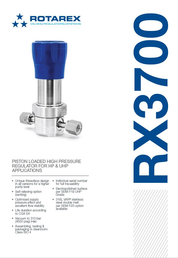 RX3700 UHP Pressure Regulator