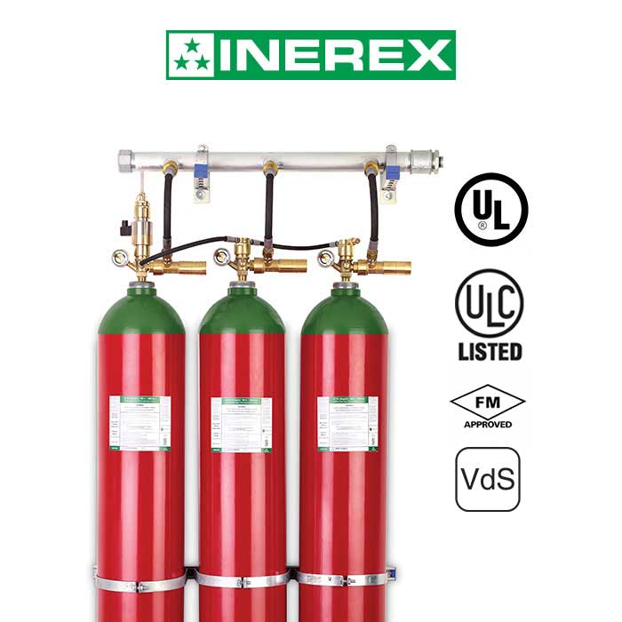 Inert gas fire suppression system INEREX